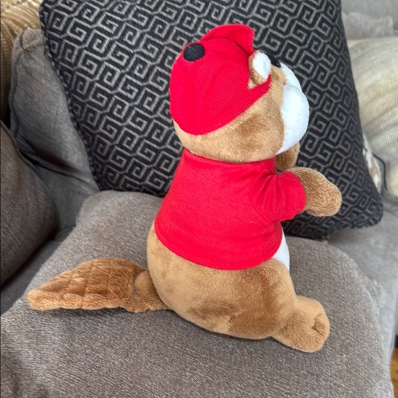 Buc-ees The Beaver Brown & Red Plush Toy with red shirt & hat w/ logo, cute! - Picture 5 of 8